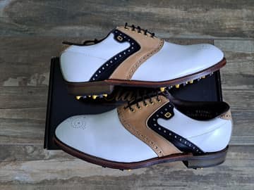 FootJoy style 51918: Smooth White/Black/Brown saddle